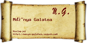 Mánya Galatea névjegykártya